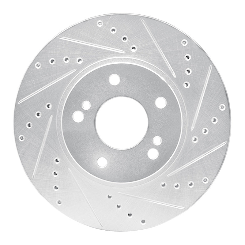 R1 97-01 Infiniti Q45 Front Right Drilled & Slotted Silver Brake Rotor