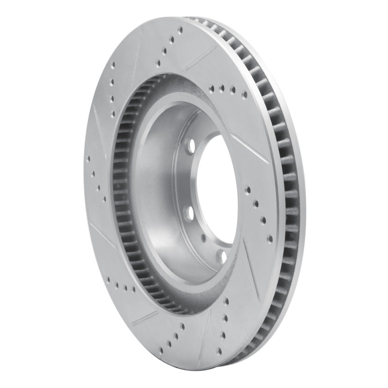 R1 10-24 Lexus GX460 Front Right Drilled & Slotted Silver Brake Rotor