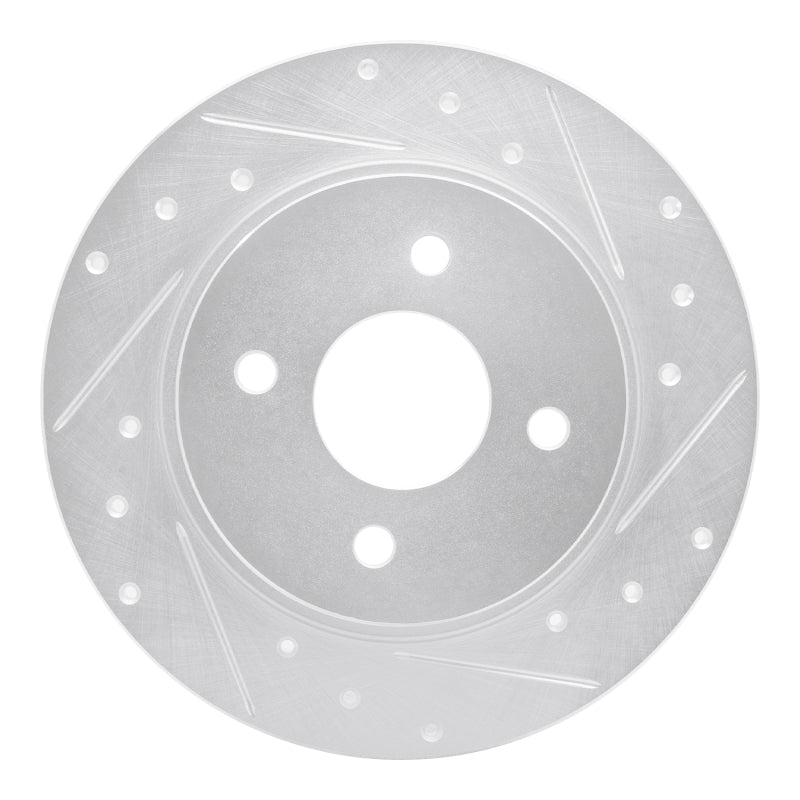 DFC 18-22 Ford EcoSport Rear Right Drilled & Slotted Silver Brake Rotor
