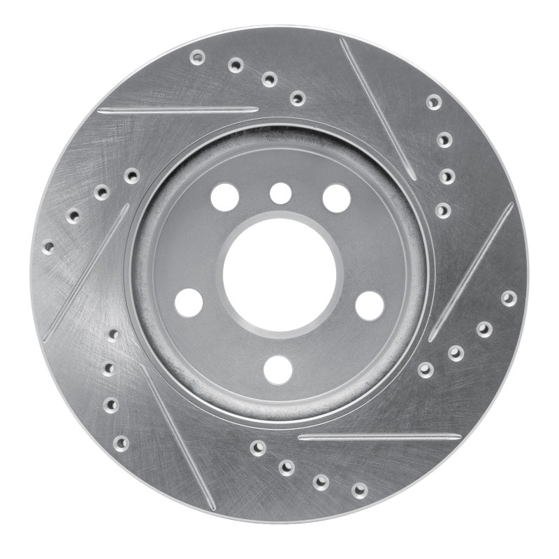 R1 14-24 Mini Cooper (Excl Clubman) Front Left Drilled & Slotted Silver Brake Rotor