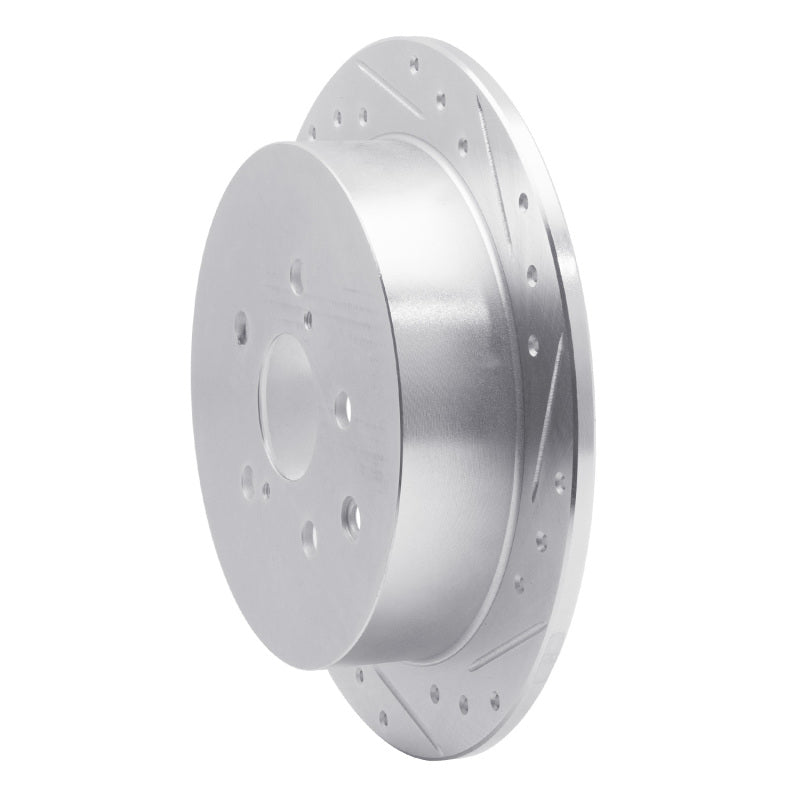 R1 10-20 Lexus RX450h Rear Right Drilled & Slotted Silver Brake Rotor
