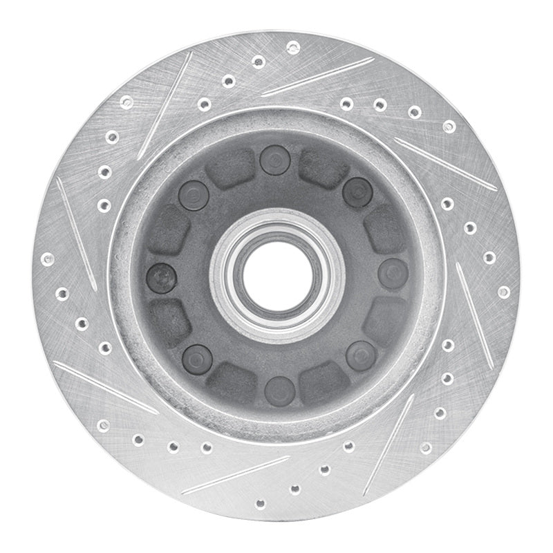 R1 92-94 Ford E-250 Econoline Front Right Drilled & Slotted Silver Brake Rotor