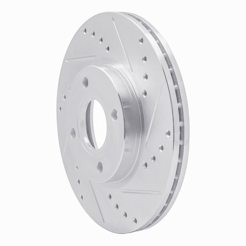 R1 14-23 Ford Fiesta (USA/Canada) Front Right Drilled & Slotted Silver Brake Rotor