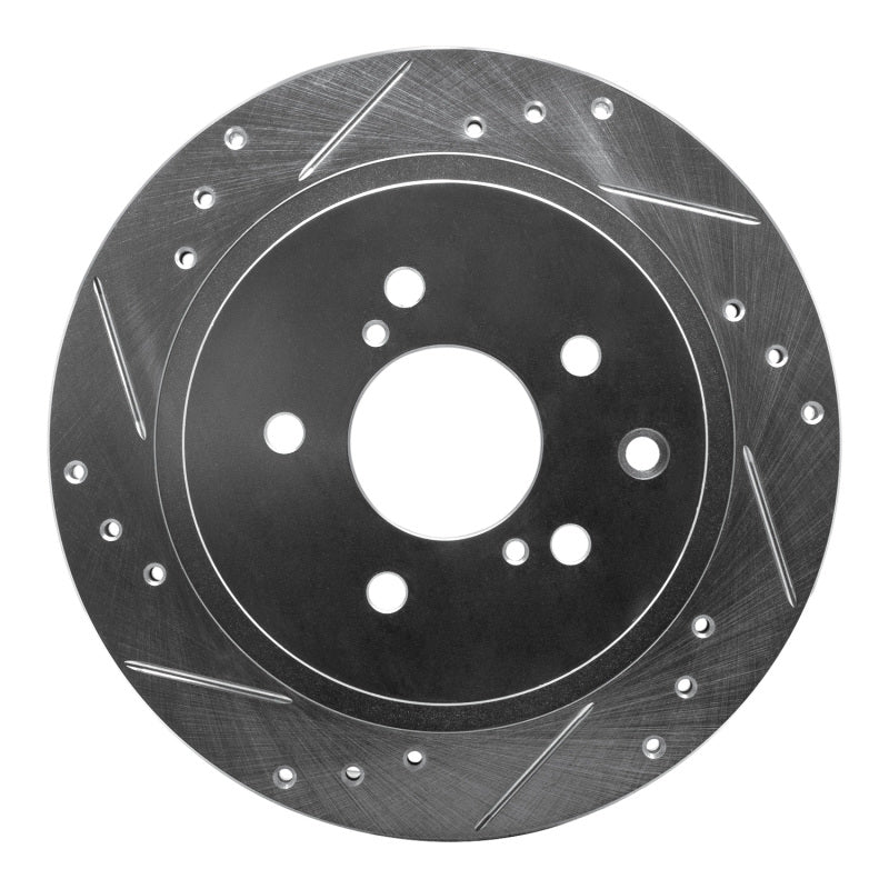R1 89-96 Nissan 300ZX Turbo Rear Left Drilled & Slotted Silver Brake Rotor