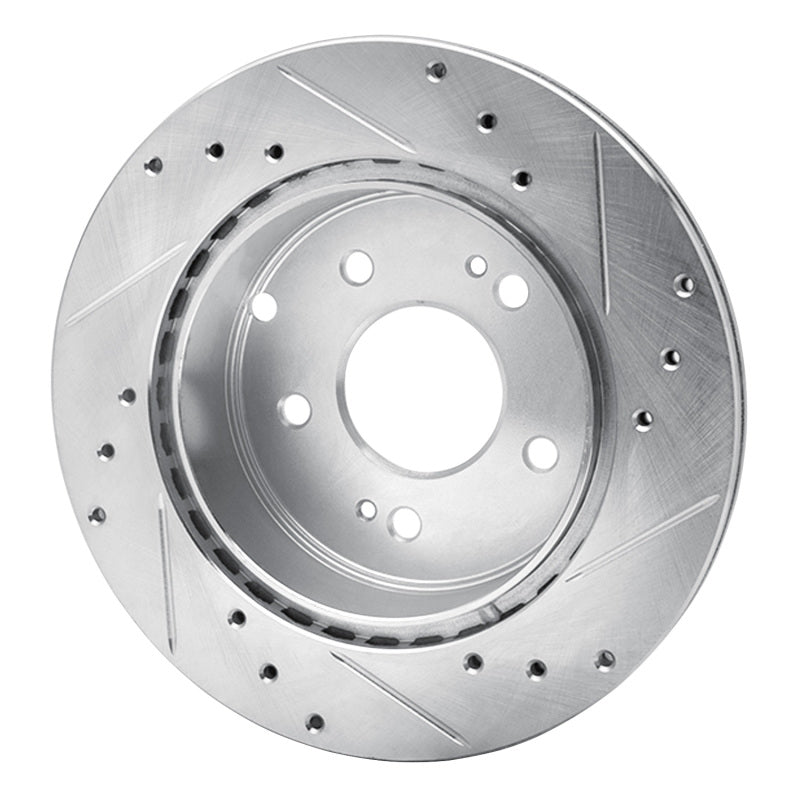 DFC 06-12 Mitsubishi Galant Rear Left Drilled & Slotted Silver Brake Rotor