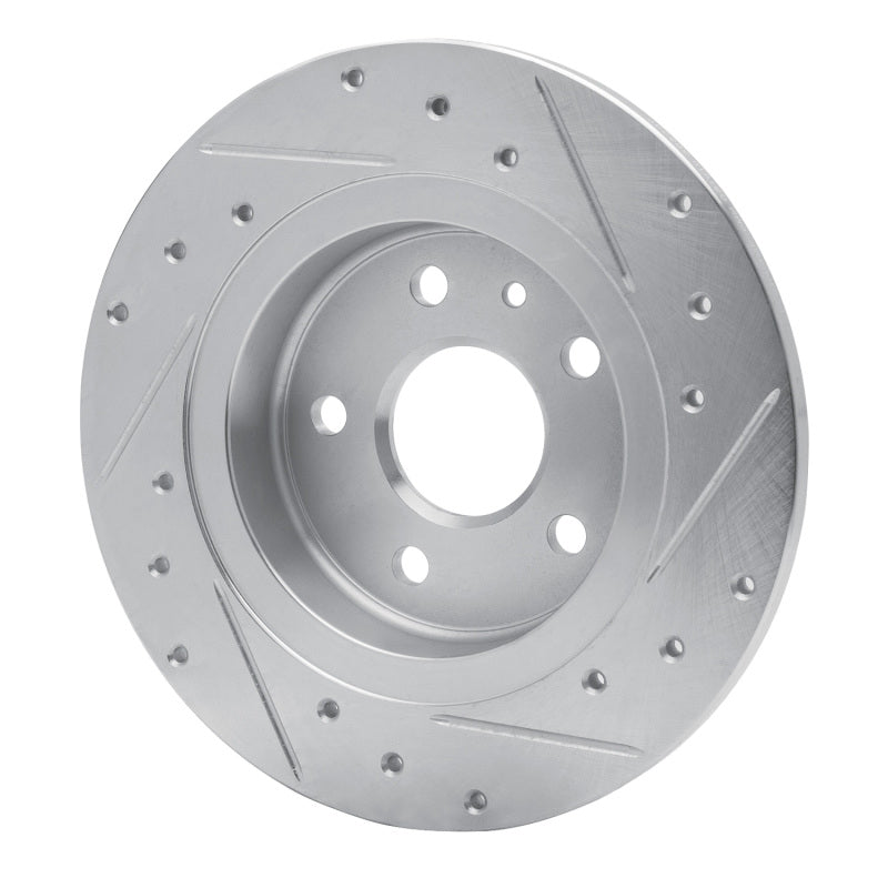 R1 11-22 Buick Encore Rear Left Drilled & Slotted Silver Brake Rotor