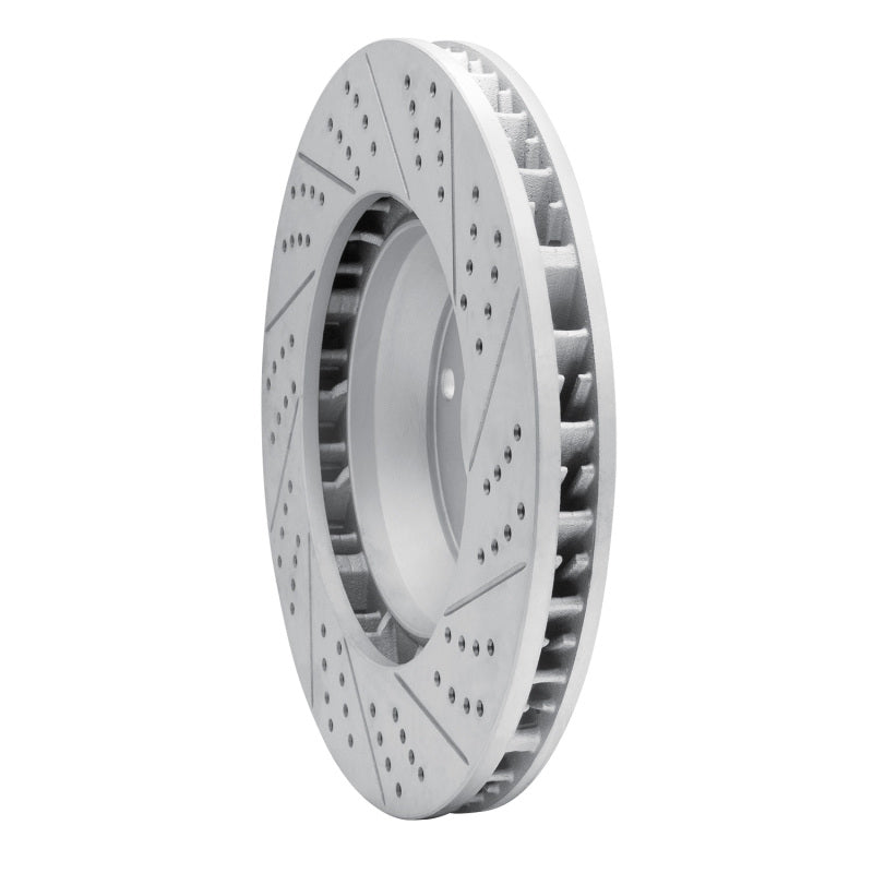 R1 03-15 Audi Q7 Left Front Drilled & Slotted Geo-Carbon Rotor