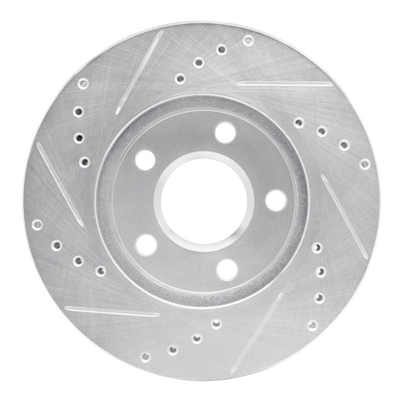 DFC 87-90 Chrysler Town & Country Front Right Drilled & Slotted Silver Brake Rotor