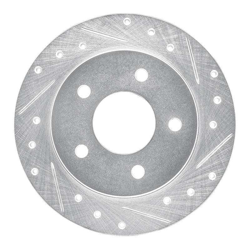 DFC 88-94 Buick Regal Rear Right Drilled & Slotted Silver Brake Rotor