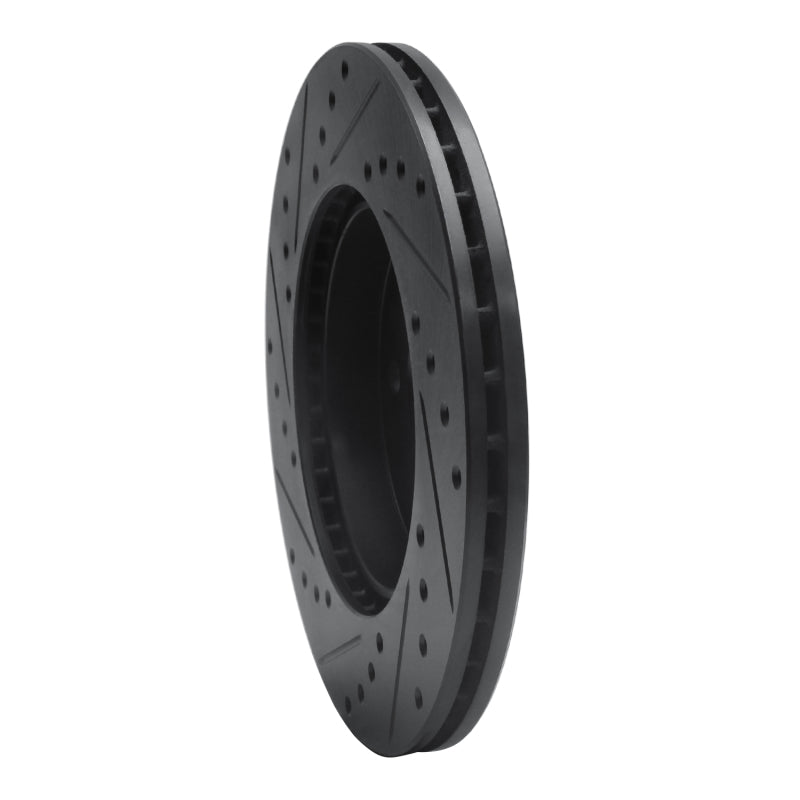 R1 94-97 Mercedes-Benz C280 Front Right Drilled & Slotted Black Brake Rotor