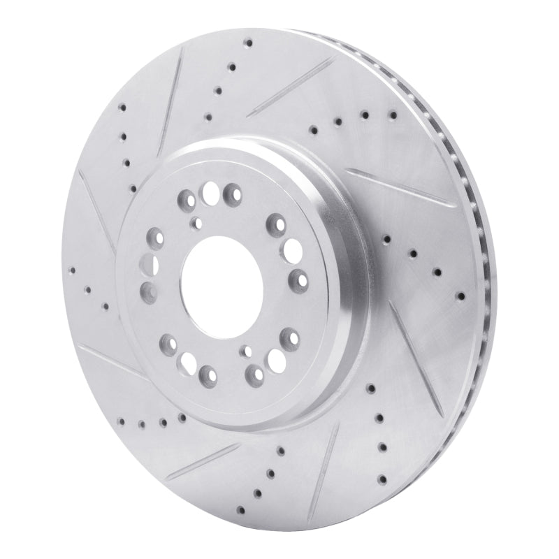 DFC 95-00 Lexus LS400 Front Left Drilled & Slotted Silver Brake Rotor