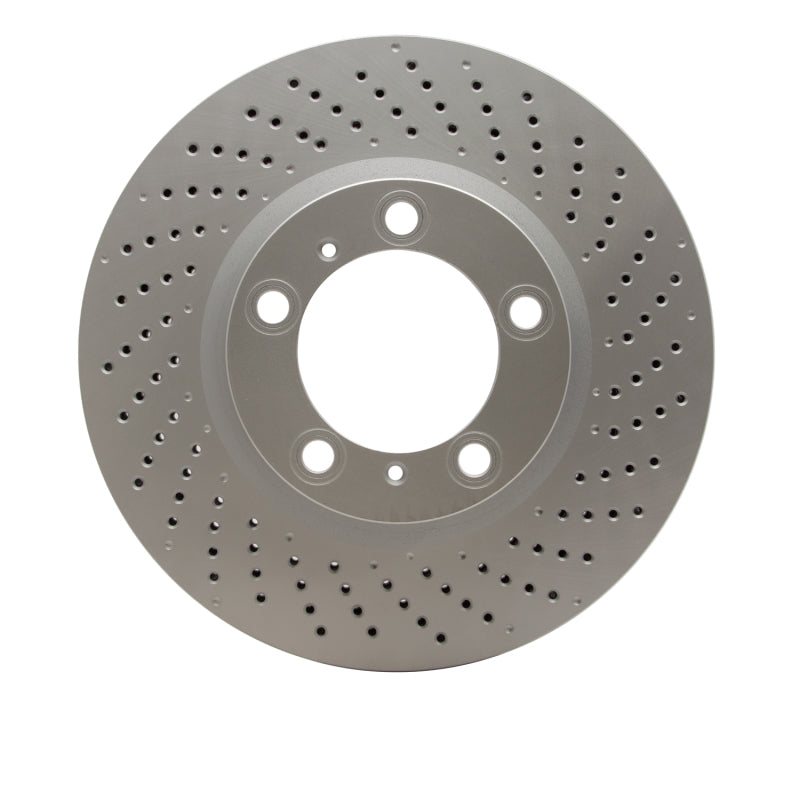 R1 09-23 Porsche 718 Cayman Right Front Drilled GeoSPEC Coated Rotor