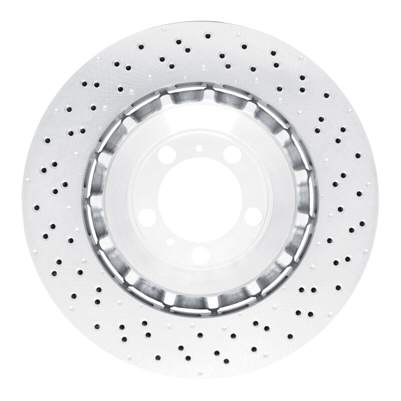 R1 13-19 Porsche 911 Left Front Drilled Carbon Alloy GeoMET Rotor