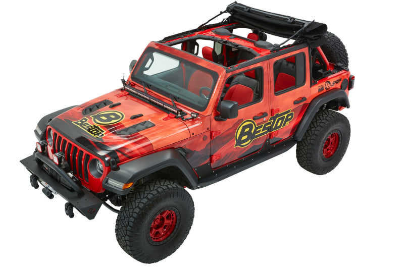 Bestop 18-26 Jeep Wrangler JL 4-Door Trektop Ultra (Premium Black Twill)