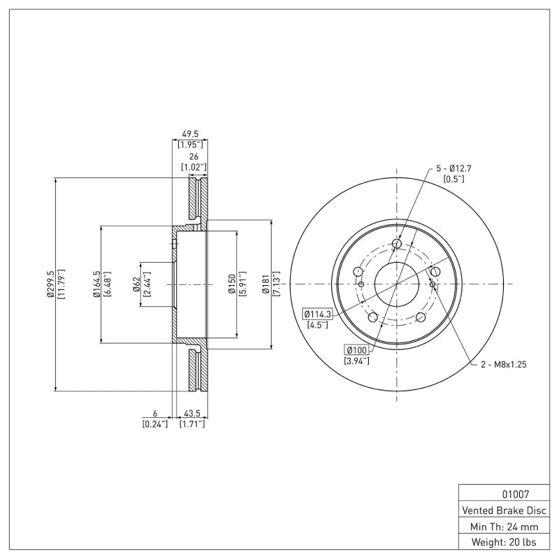 R1 10-13 Suzuki Kizashi Front Brake Rotor