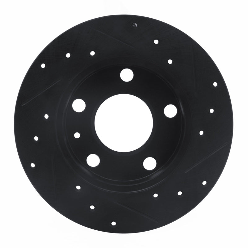 R1 02-06 Audi A4 (USA/Canada) Rear Left Drilled & Slotted Black Brake Rotor