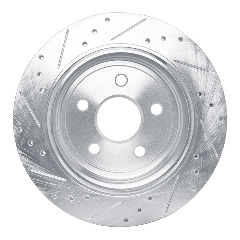 R1 11-25 Dodge Durango Rear Right Drilled & Slotted Silver Brake Rotor