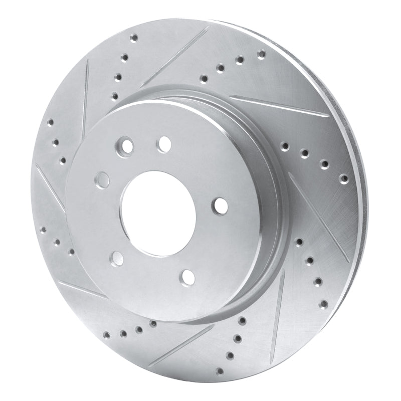 R1 00-06 Jaguar XKR Rear Left Drilled & Slotted Silver Brake Rotor