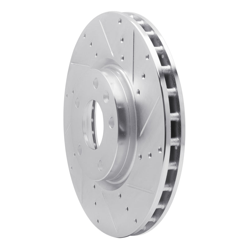 R1 14-19 Chevrolet Corvette Front Right Drilled & Slotted Silver Brake Rotor