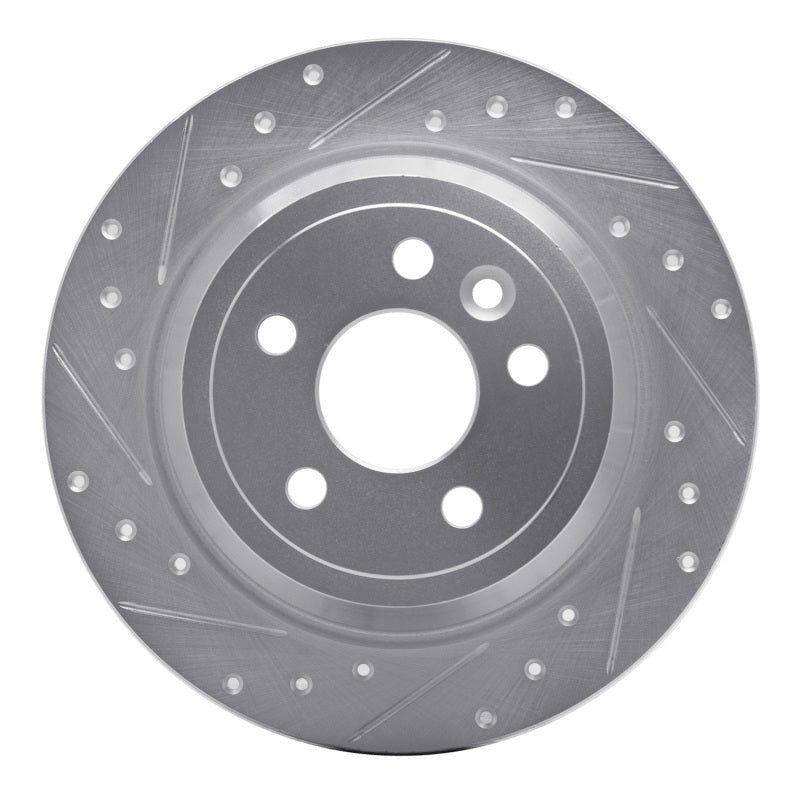 DFC 13-15 Land Rover LR2 Rear Left Drilled & Slotted Silver Brake Rotor