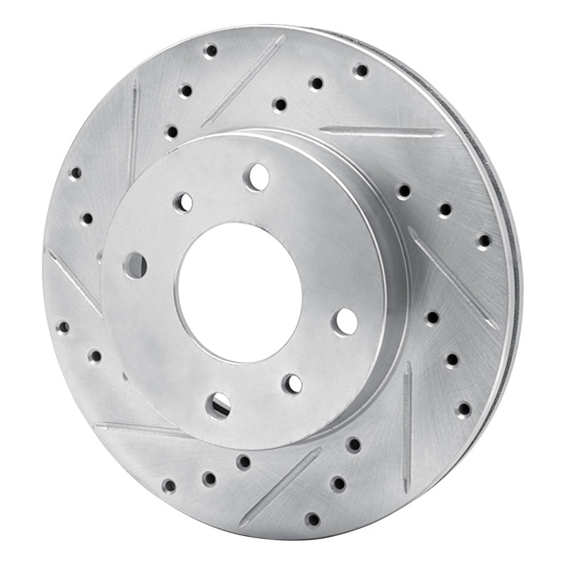R1 89-13 Infiniti G20 Front Left Drilled & Slotted Silver Brake Rotor