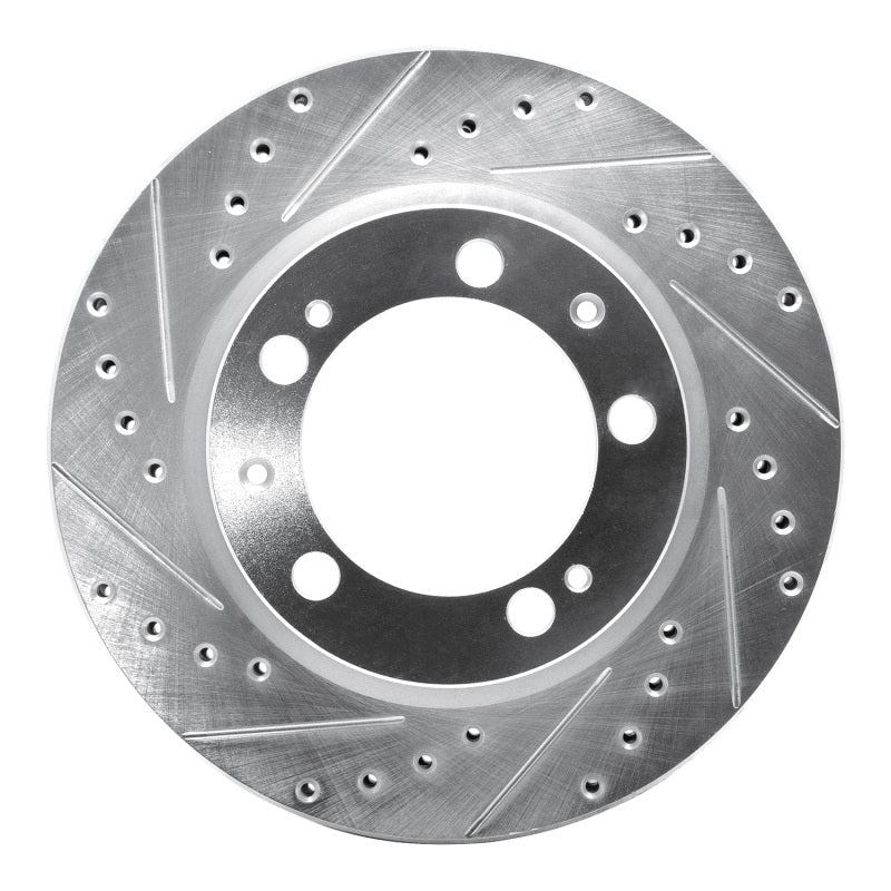 DFC 89-97 Porsche 911 Front Left Drilled & Slotted Silver Brake Rotor