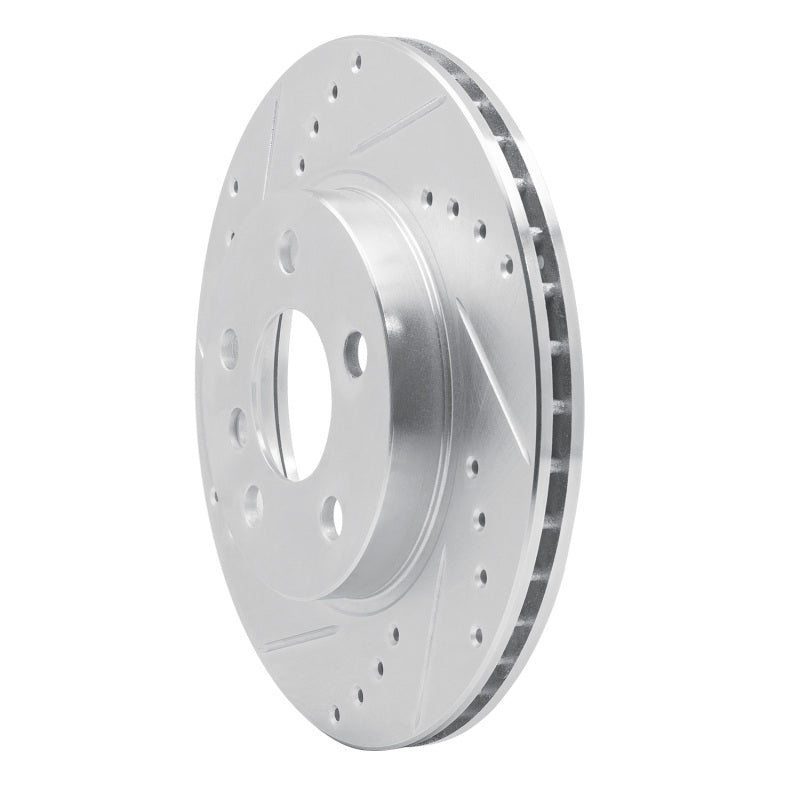 R1 14-21 BMW i3 Front Left Drilled & Slotted Silver Brake Rotor