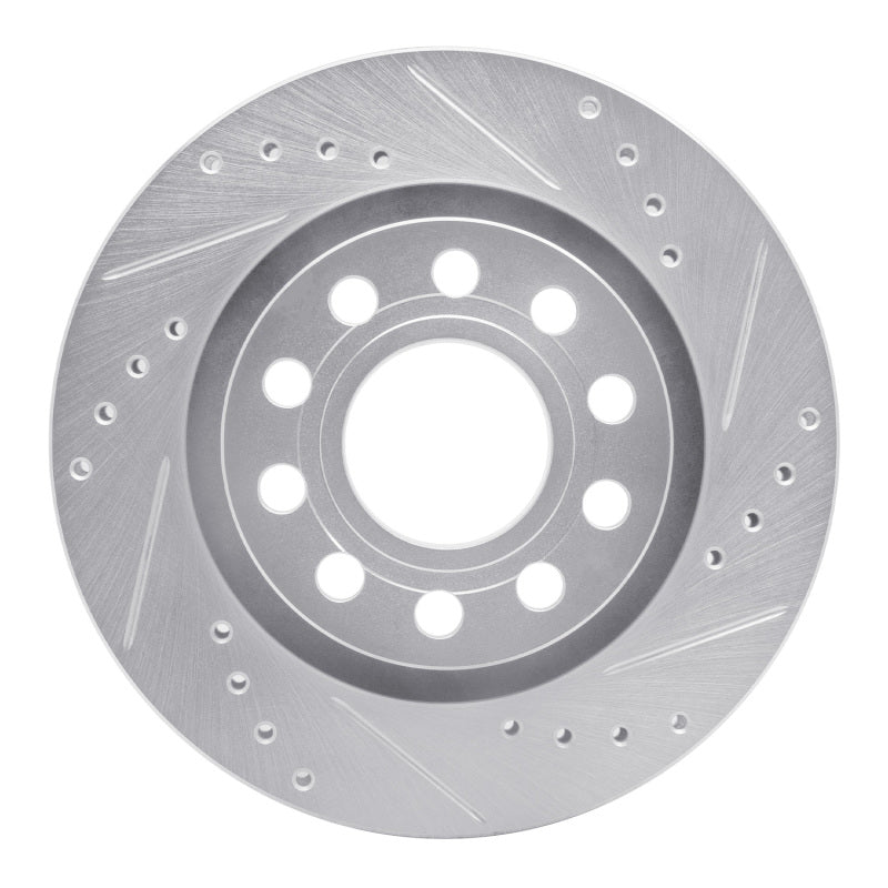 DFC 04-05 Audi ALLROAD Rear Right Drilled & Slotted Silver Brake Rotor