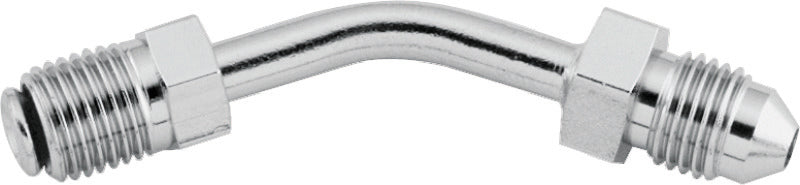 Twin Power Stainless Brake Fitting Male 3/8-24 Inverted Flare to AN-3 Male 45 Degree Adaptor Tube