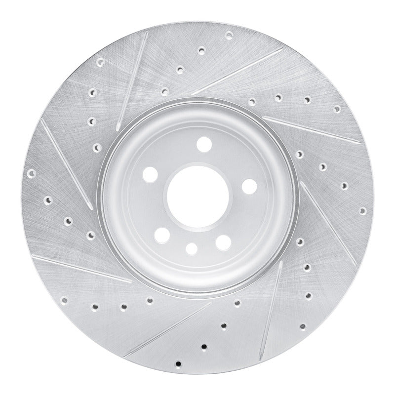 R1 17-20 Jaguar F-Pace Front Right Drilled & Slotted Silver Brake Rotor