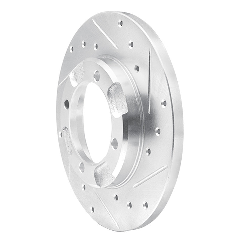DFC 91-92 Dodge Colt Front Right Drilled & Slotted Silver Brake Rotor