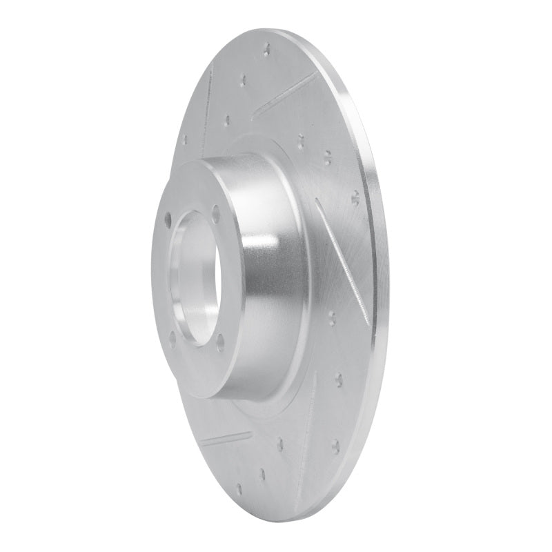 R1 62-80 MG MGB Front Left Drilled & Slotted Silver Brake Rotor