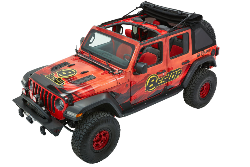 Bestop 18-26 Jeep Wrangler JL 4-Door Trektop Ultra (Premium Black Twill)