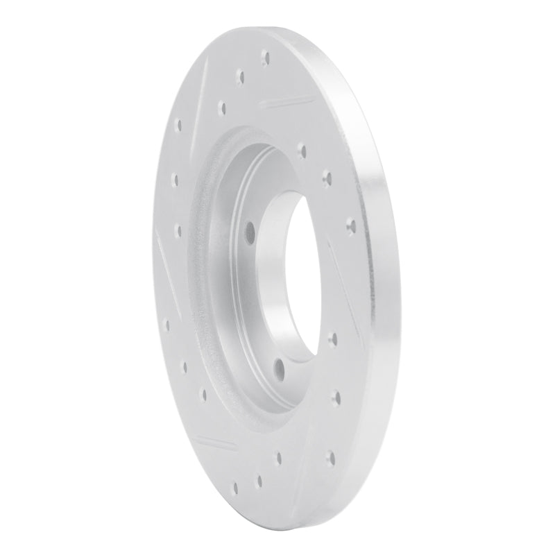R1 88-93 Ford Festiva Front Right Drilled & Slotted Silver Brake Rotor