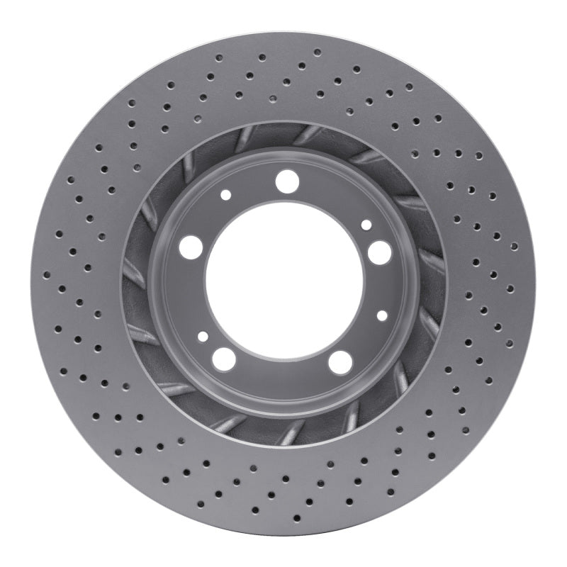 R1 94-98 Porsche 911 Right Front Drilled GeoSPEC Coated Rotor