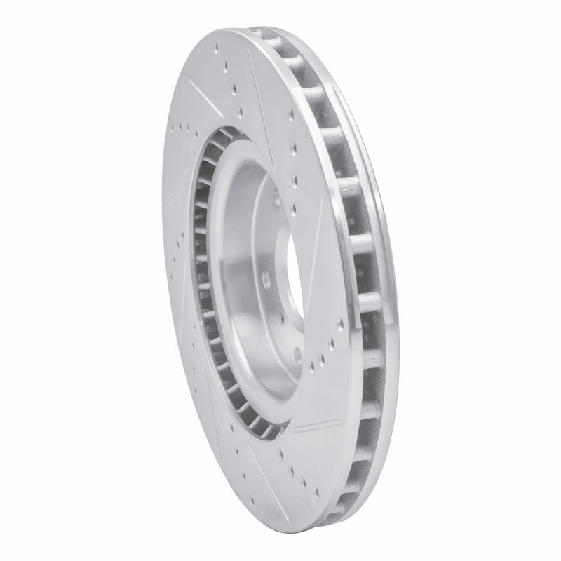 R1 03-08 Infiniti G35 Front Left Drilled & Slotted Silver Brake Rotor