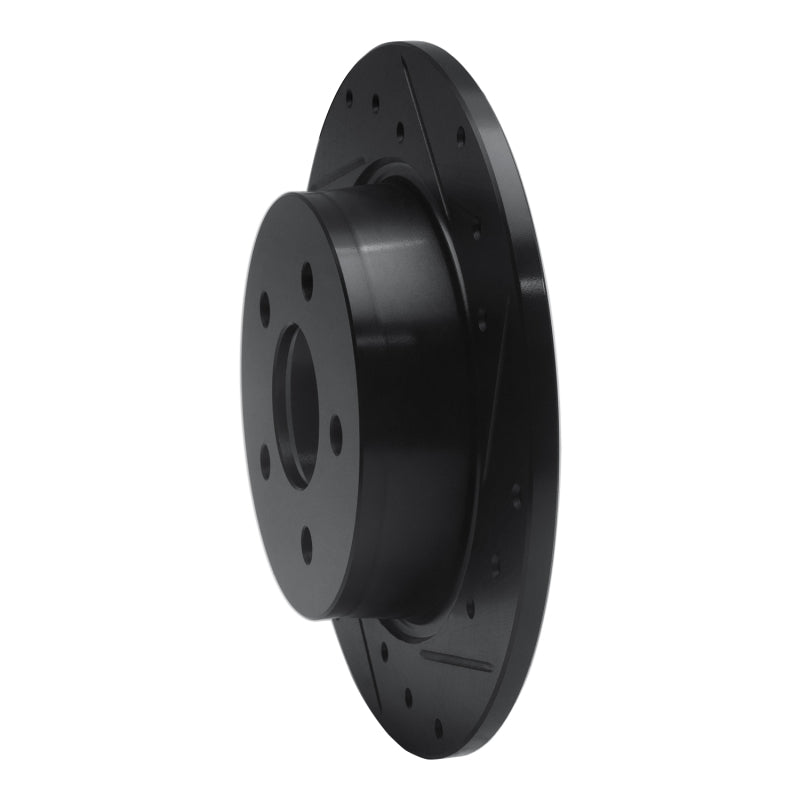 R1 06-07 Mazda 6 Rear Right Drilled & Slotted Black Brake Rotor