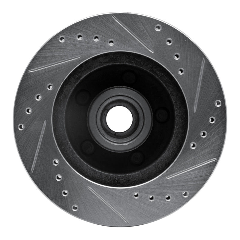 R1 74-79 Ford Gran Torino Front Left Drilled & Slotted Silver Brake Rotor