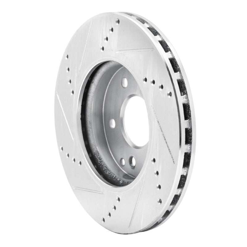 R1 96-15 Mercedes-Benz SLK230 Front Right Drilled & Slotted Silver Brake Rotor