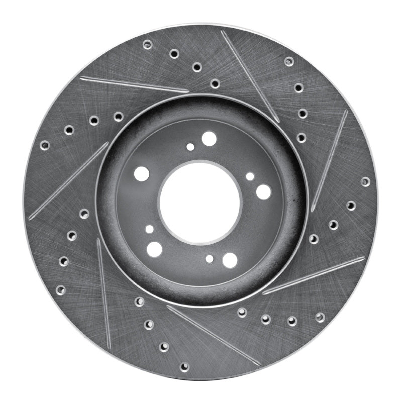 R1 99-04 Acura RL Front Left Drilled & Slotted Silver Brake Rotor