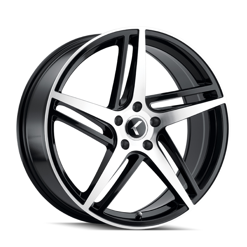 Kraze KR195 Milano 20x8.5 / 5x114.3 BP / 38mm Offset / 72.62mm Hub Gloss Black Machined Wheel