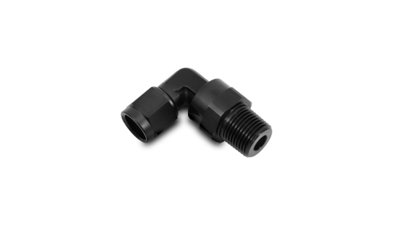Vibrant -3AN to 1/8in NPT Female Swivel 90 Degree Adapter Fitting