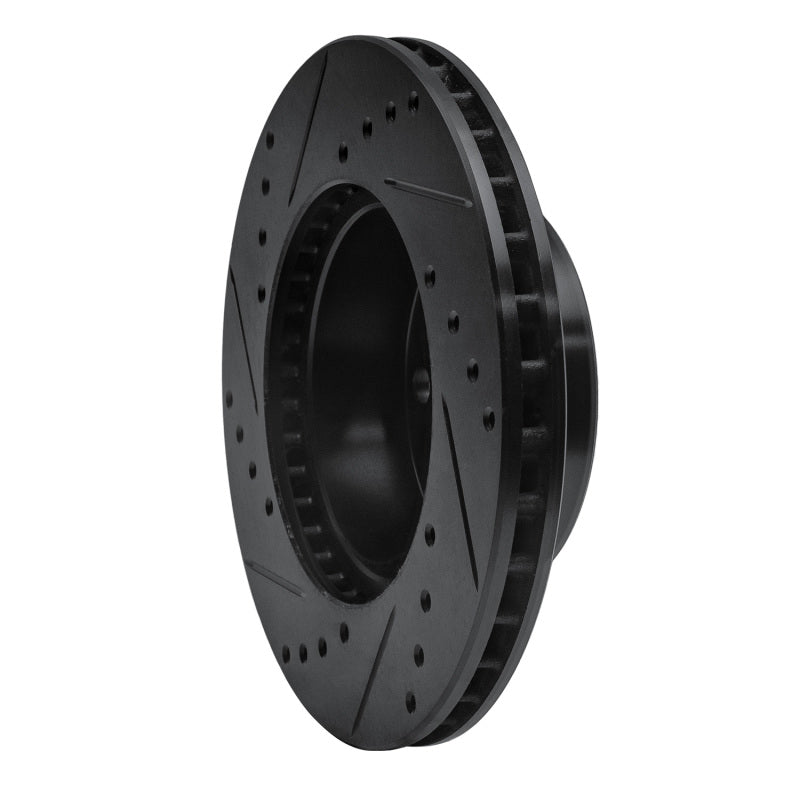 R1 75-80 Ford Granada Right Rear Drilled & Slotted Black Brake Rotor