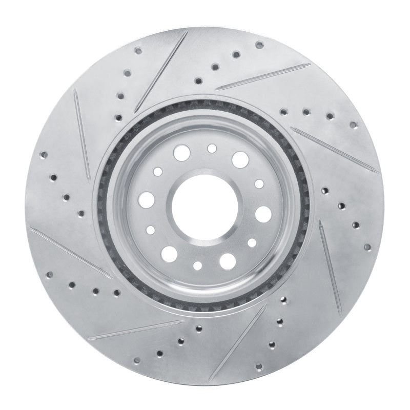 R1 17-25 Buick Enclave Front Right Drilled & Slotted Silver Brake Rotor