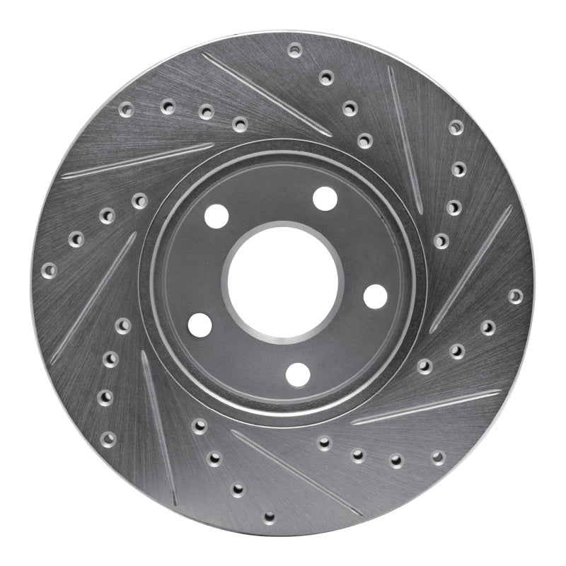 R1 10-13 Ford Transit CONNECT Front Left Drilled & Slotted Silver Brake Rotor