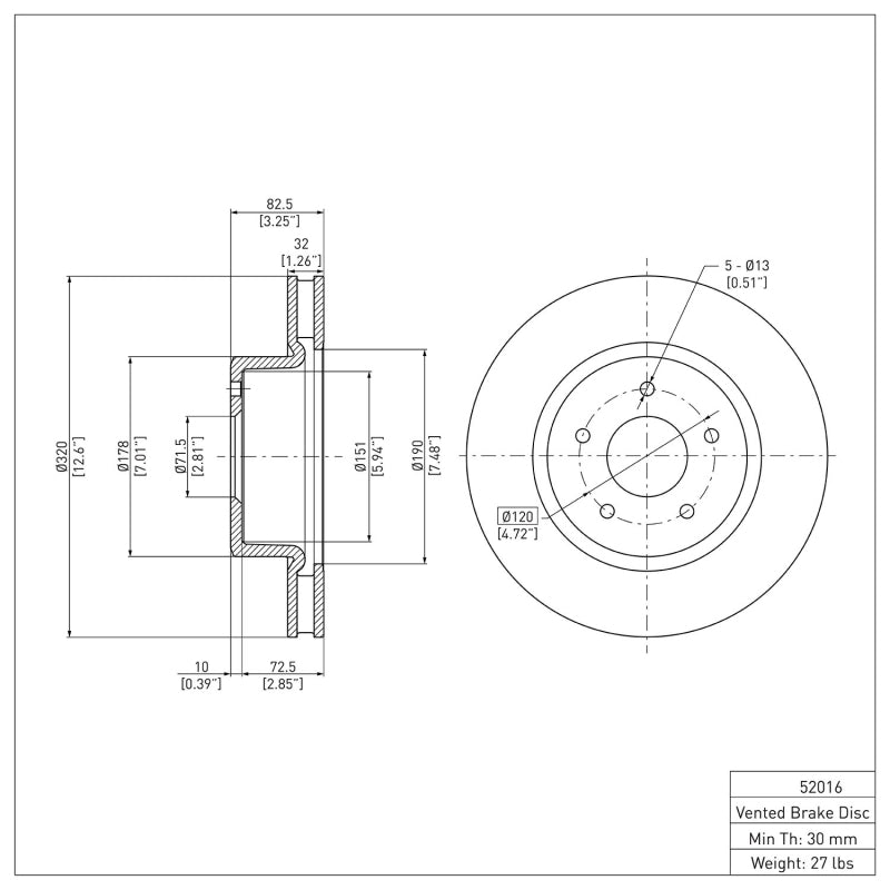 R1 05-06 Pontiac GTO Front Brake Rotor