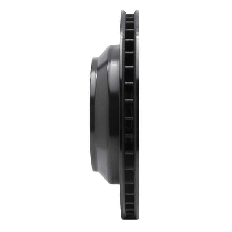 R1 03-18 Audi Q7 Rear Left Drilled & Slotted Black Brake Rotor