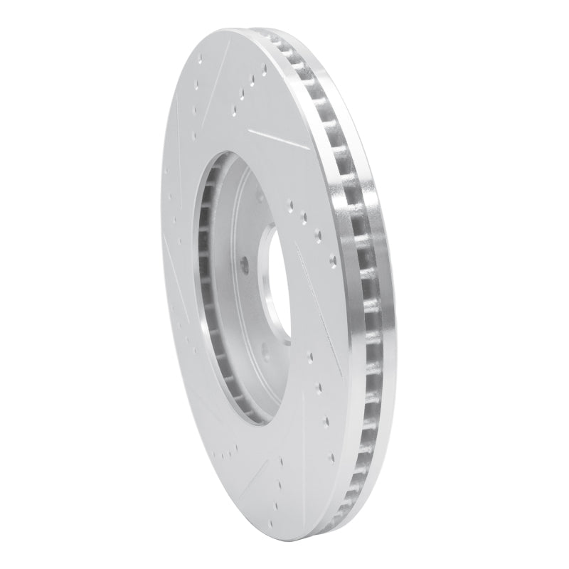 R1 05-07 Infiniti QX56 Front Right Drilled & Slotted Silver Brake Rotor