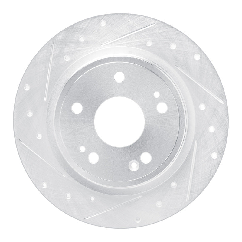 R1 22-25 Acura Integra Rear Left Drilled & Slotted Silver Brake Rotor