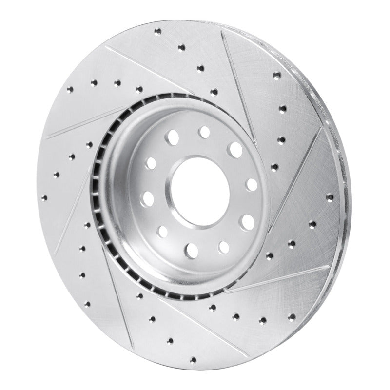 R1 21-25 Dodge Charger Daytona Front Left Drilled & Slotted Silver Brake Rotor